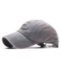Classico berretto da baseball in cotone lavato con ricamo surf, cappello casual regolabile. - Grigio / Regolabile