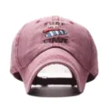 Cappello da baseball in cotone lavato con ricamo surf wave, cappellino casual per uomo e donna. - Borgogna / Regolabile