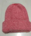 Rosa umgeschlagene Strickmütze für Damen, dicke warme Winter Wollmütze Alltagsmütze Stil - Einheitsgröße / Rot