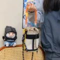Outdoor functional phone bag water bottle shoulder bag unisex color blocking wear resistant - Khaki Single Bag