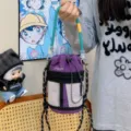 Outdoor functional waterproof phone bag stylish colorblock water bottle pouch for daily - Purple Single Bag