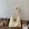 Lemon yellow polka dot hobo shoulder bag casual stylish underarm bag for daily commute - Yellow Polka Dots