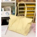 Women yellow PU leather tote bag star moon print casual shoulder handbag daily commuter bag - Single Bag (Without Charms) / Yellow