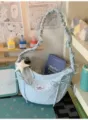 Light blue polka dot bow shoulder bag, sweet girl style summer daily hobo bag for women. - Blue + Polka Dot Pentagram