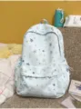 Variante zaino azzurro con stampa di stelle, borsa scolastica coreana casual per studenti. - Blu Borsa singola