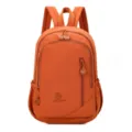 Orange casual backpack for women, lightweight travel rucksack with multiple pockets and zippers. - Orange