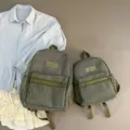 Ensemble de sac à dos en filet de mode décontracté en vert, grandes et petites tailles. - Vert