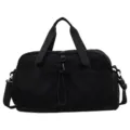 Black Gym Duffel Bag Large Capacity Travel Sports Shoulder Bag Waterproof Fitness Bag - Black