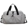 Light grey travel duffel bag for men and women large capacity gym bag with shoe compartment - Gray