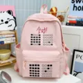 Pink canvas backpack for students, cute casual school bag with large capacity and stylish design. - Single Bag / Pink