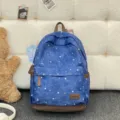 Korean ins style blue star backpack large capacity school bag for girls youth travel - Blue Single Bag