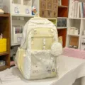 Mochila transparente itabag lindo lunares japonés gran capacidad bolsa escolar - Mochila Amarilla Con 2 Colgantes