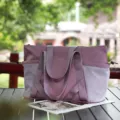 Mauve large capacity yoga gym tote bag for women travel weekend overnight sports carryall - Purple