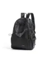 Lightweight black casual backpack for outdoor hiking, travel, and daily student use. - Black Small