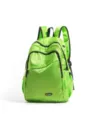 Bright green lightweight backpack, casual outdoor hiking daypack with multi-zipper pockets for daily use. - Green Small
