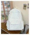 Pastel star print school backpack casual daily student daypack multi pocket cute bookbag fashion - Blue (No Pendant)