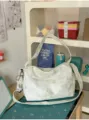 Koreanischer Sternenmuster plissierte Schultertasche lässige Umhängetasche für Damen top - Silberperle Schleife / Grün