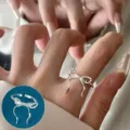 Elegant silver bow open ring for women, stylish adjustable finger jewelry for daily wear. - 3D Bow Tie Style (JZ7462)