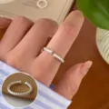 Silver twisted open ring, minimalist metal rope design, trendy fashion finger jewelry. - Twisted Rope Ring(JZ7051)
