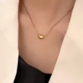 Gold bean pendant clavicle necklace elegante minimalist design variant for women daily wear style - Gold Bean Pendant Style (XL1764-2)