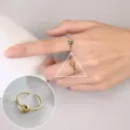 Minimalistischer runder Perlen Offener Ring Damen, stilvoller Metall Fingerschmuck Gold Silber. - Perle Offener Ring Stil (JZ8361-2)