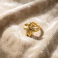 Gold matte brushed abstract little person open ring, adjustable finger jewelry for women. - Gold Matte Brushed Heart Figure Style (JZ5586-2) / Open Adjustable