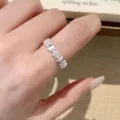 Delicate silver star ring for women, minimalist open finger ring, elegant jewelry piece. - Adjustable / JZ5461