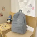 Cozy grey checkered student backpack lightweight school bag for daily casual outdoor travel - S / Light Gray