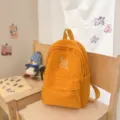 Yellow plaid student backpack, lightweight casual school bag for daily use and travel. - S / Yellow