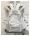 Grey colorway star patterned casual school backpack with multiple compartments. - Grey + Polka Dot Pentagram