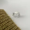 Silberner unregelmässiger offener Ring, minimalistisches geometrisches Design, Hip-Hop Schmuck. - Einstellbar Offen / Dekonstruierter Wassertropfen-Stil(JZ6111)