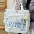 Japanese sweet versatile shoulder bag summer new transparent anime ita bag student crossbody bag - No Pendant No Transparent Window Ornaments / White