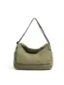 Casual canvas shoulder messenger bag for daily commuting, versatile retro crossbody tote bag. - Green