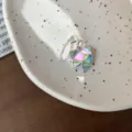 Geometric rainbow heart pendant necklace for women, stylish elegant commuting peach heart charm. - Colorful Heart Pendant Only (XL1563)
