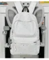 White Star Constellation Print School Backpack Casual Daypack for Students and Travel - No Pendant / White