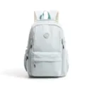 Solid color waterproof nylon backpack large capacity school bag for teen casual daily use - Blue