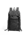Ultralight grid pattern casual backpack, stylish black daypack for travel and hiking. - Black