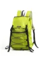 Lightweight fluorescent green grid backpack outdoor hiking travel daypack with straps - Green