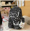 Black star print student casual backpack, lightweight travel school bag for daily use. - Blue Goku Star / Black