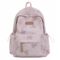 Cute bear tie-dye backpack for women men, stylish commuter school bag large capacity pink. - Pink