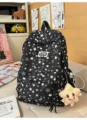Black star print backpack cute student school bag multi-compartment casual daypack - Goku Star / Black