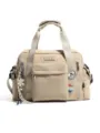 Borsa tote da viaggio in nylon casual con tasche multiple per campeggio e uso quotidiano. - Nodo Puzzle / Caffè Beige