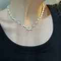 Silver toggle anchor chain necklace variant, stylish retro clavicle chain jewelry for women. - T-Bar Anchor Chain Style (XL1757)
