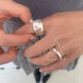 Korean style letter matte silver ring fashion couple open ring trendy stackable jewelry - Open Adjustable / Wide Matte Letters Engraved Open Ring (JZ5004) / Silver