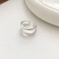 Minimalist matte irregular multi-layer open ring detail shot showing smooth texture. - Multi-layer Irregular Geometric Style (JZ6843) / Open Adjustable