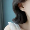 Minimalist gold hollow heart stud earrings with dangling stick, chic women's daily jewelry. - Hollow Heart Fine Pin (ED1244-2) / Single Piece