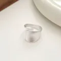 Minimalist matte silver irregular geometric open ring for women stylish daily finger jewelry - Irregular Geometric Style (JZ5133) / Open Adjustable