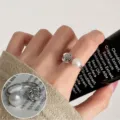 Silver open ring featuring a delicate metal rose flower and an elegant white pearl accessory. - Rose Pearl Decoration (JZ7291)