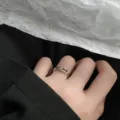 Minimalist silver multi-layer line open ring, stylish versatile fashion jewelry piece. - Open Adjustable / Simple Cross Style (JZ8086)