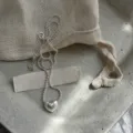 Silver matte heart necklace korean style cute smiley face clavicle chain jewelry for women - Heart Smile Face Necklace (XL2217)